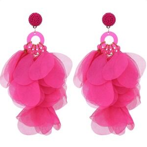 Bohemian Handmade Fabric Dangle Drop Earrings